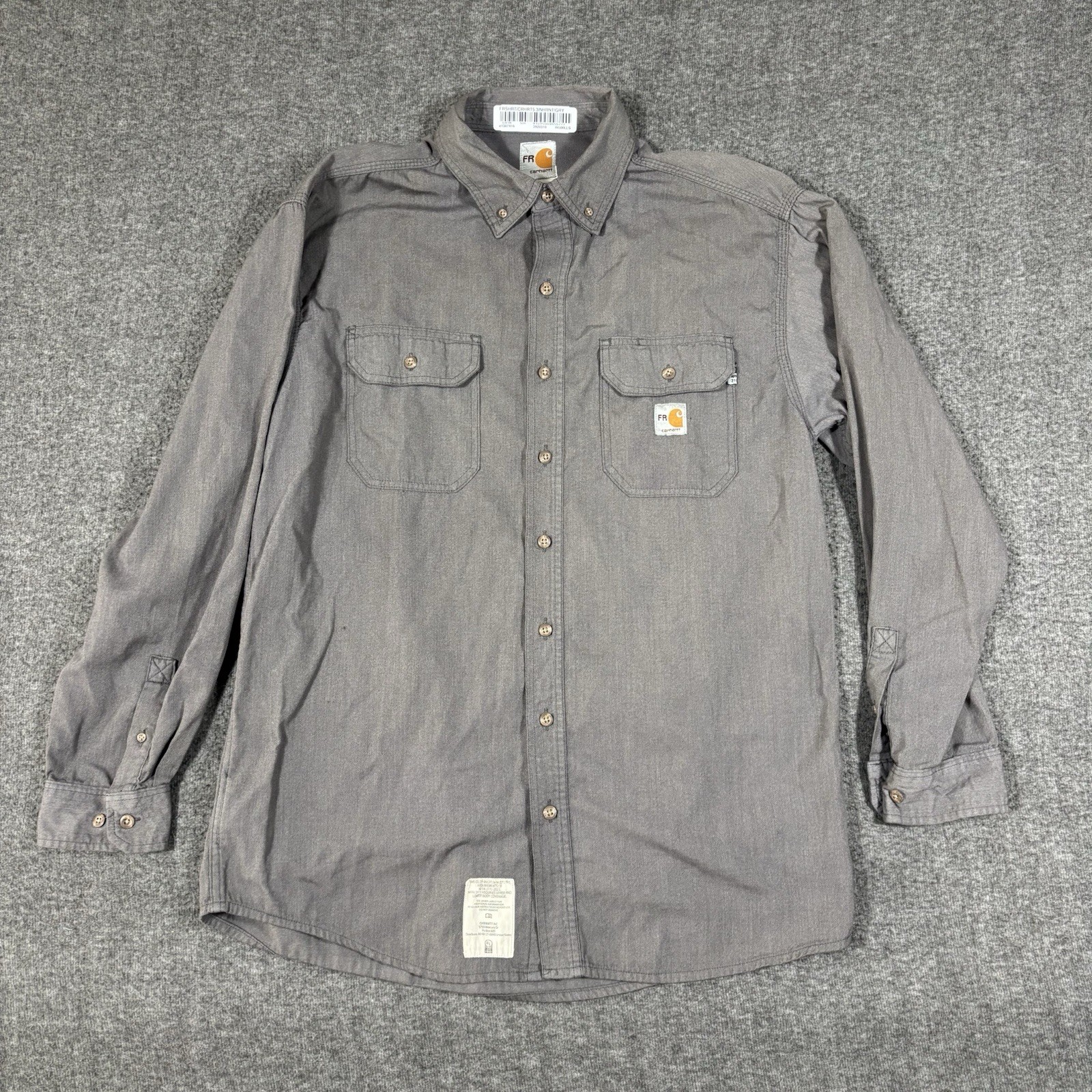 3 Carhartt FR Long Sleeve Shirt Button Up Flame Resistant Men Large Reg Work Lot