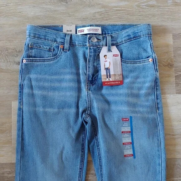 NWT Levi’s Performance 510 Skinny Boys Jeans Blue Size 18 (29×31)