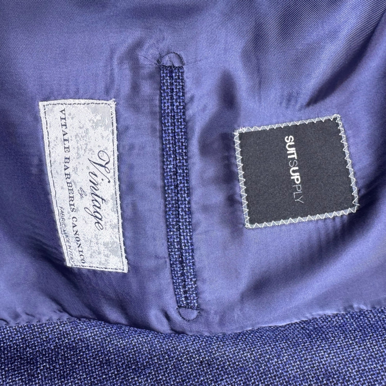 Suitsupply Sienna Blue Wool Silk Linen Blazer Vitale Barberis Canonico 48R 58 EU