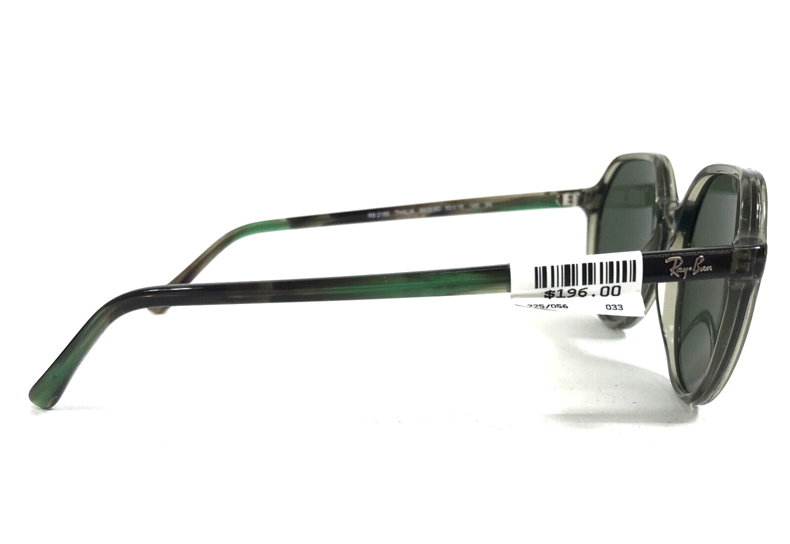 Ray-Ban Sunglasses RB2195 THALIA 6635/5C Transparent Green w/ Grey Mirror 53 mm