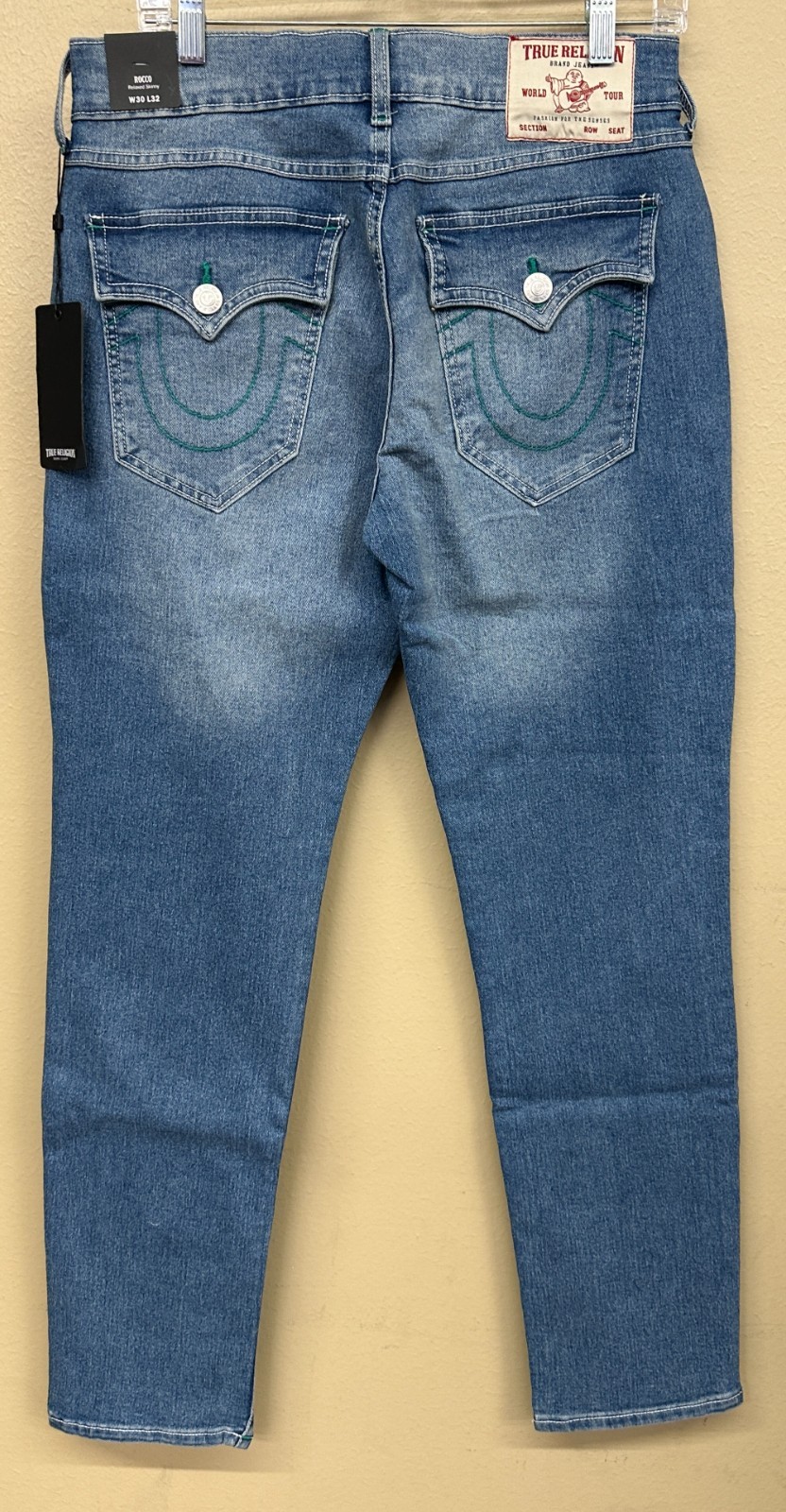 True Religion Men’s Rocco Relaxed Skinny Jeans Light Idyllic Wash