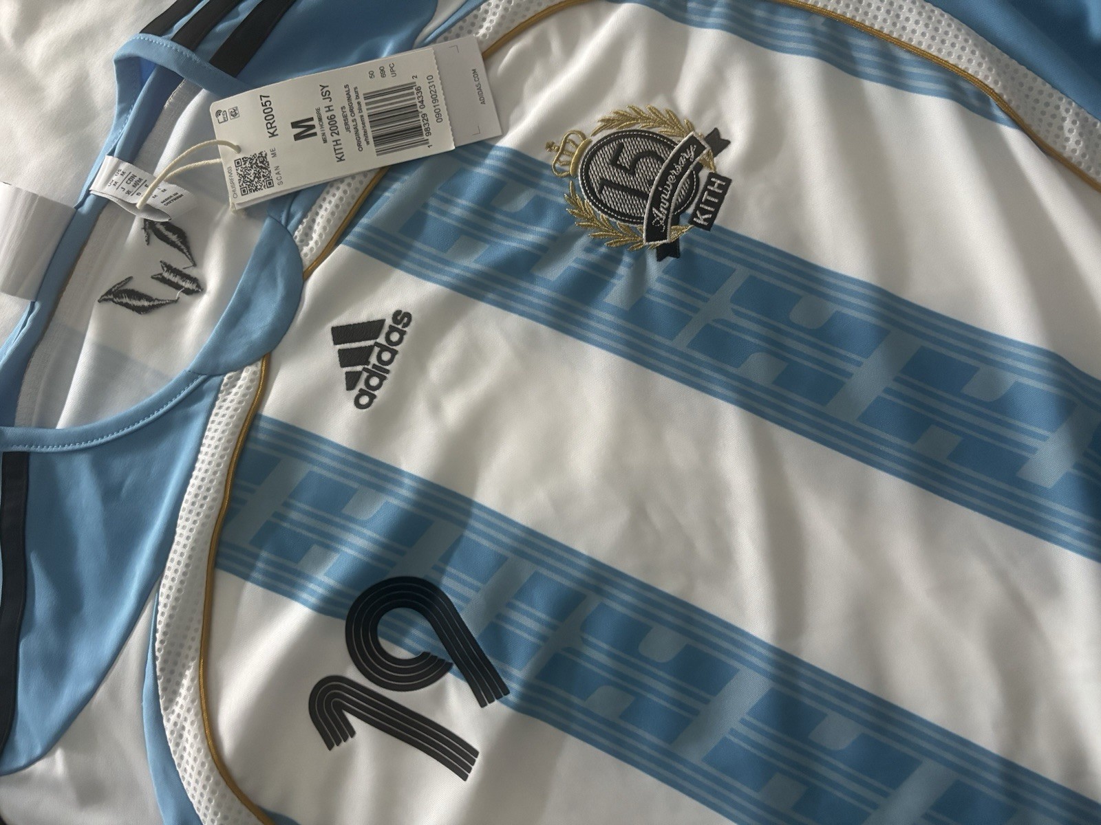 Kith X Messi Adidas Football Soccer Jersey “Blue/White”, Size Medium