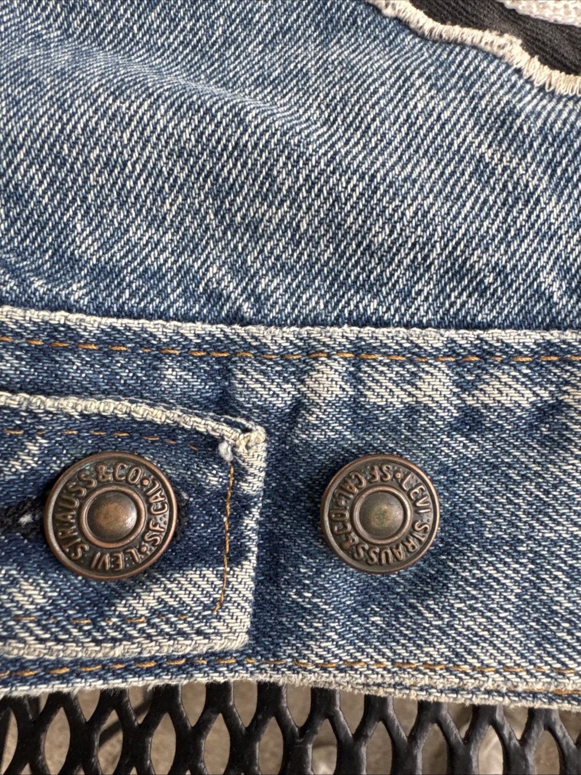 Vintage 50s-60’s Levi’s Denim Biker Vest Sleeveless w/Patches