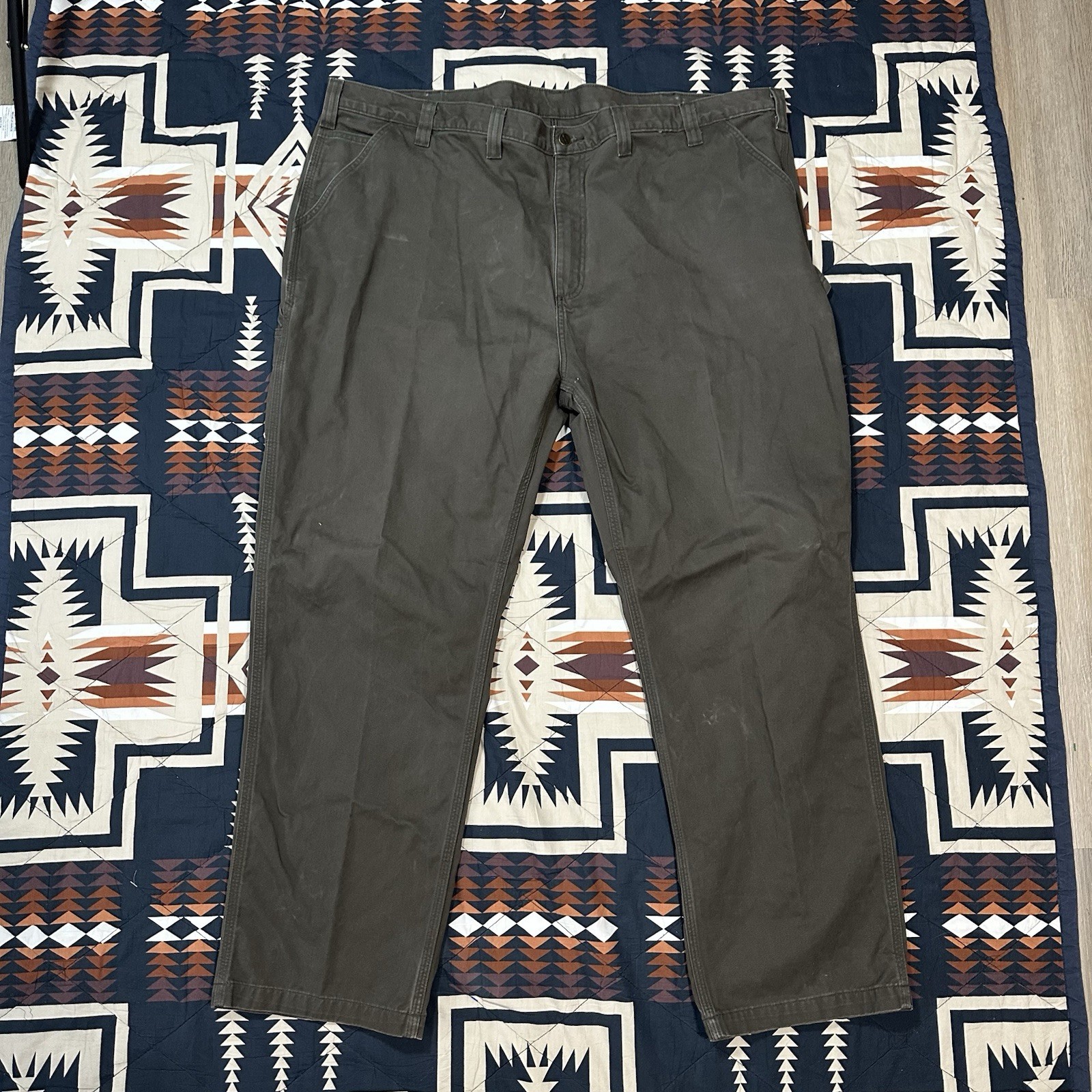 TWO Carhartt Relaxed Fit Carpenter Work Pants 50 X 32 Brown