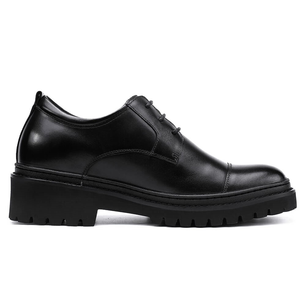 US8 CHAMARIPA 9cm/3.54inch Elevator Shoes Men Height Increase Black oxford