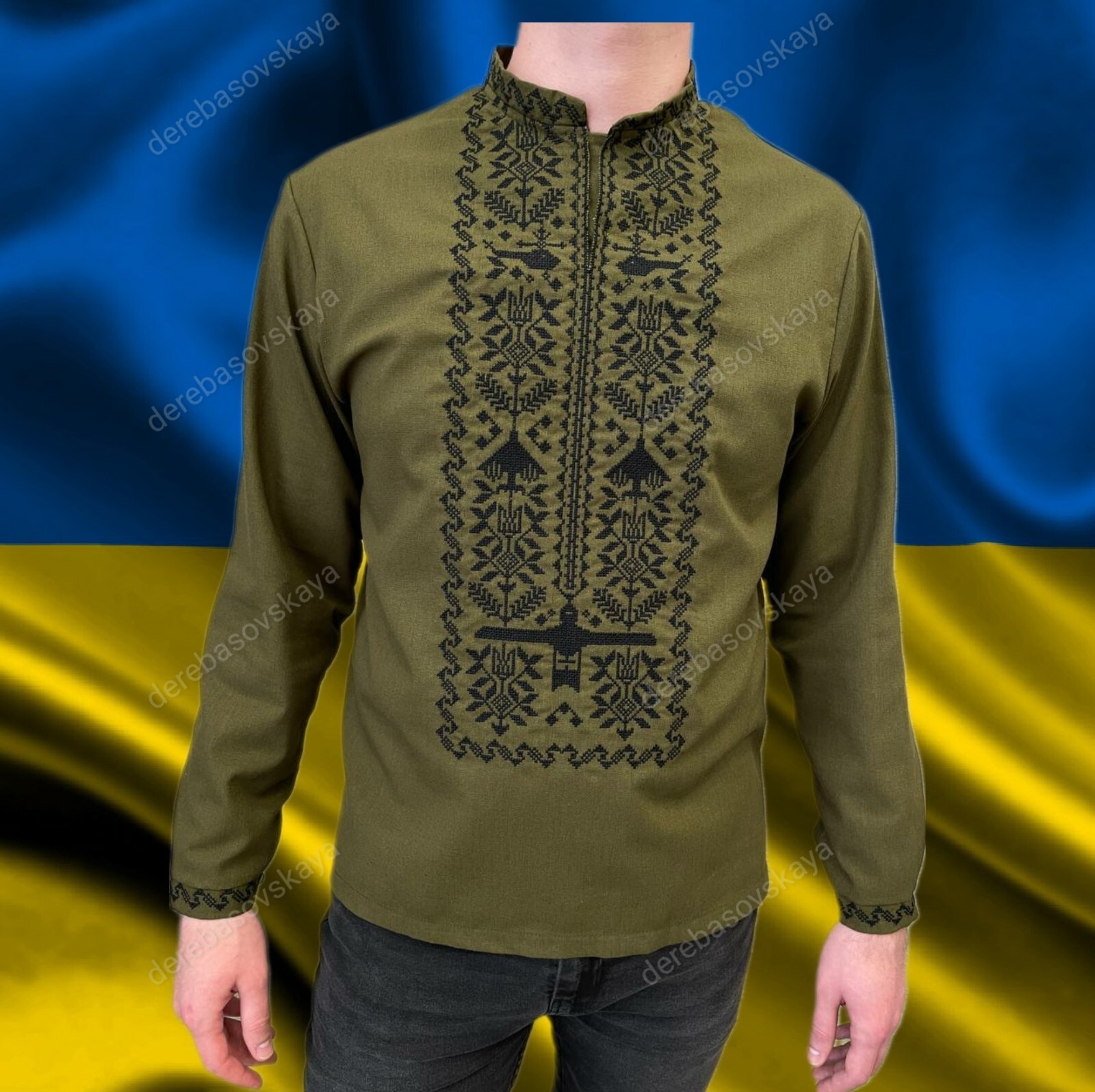 Ukrainian Embroidered Tradition shirt men Sorochka Vyshyvanka. SIZE L
