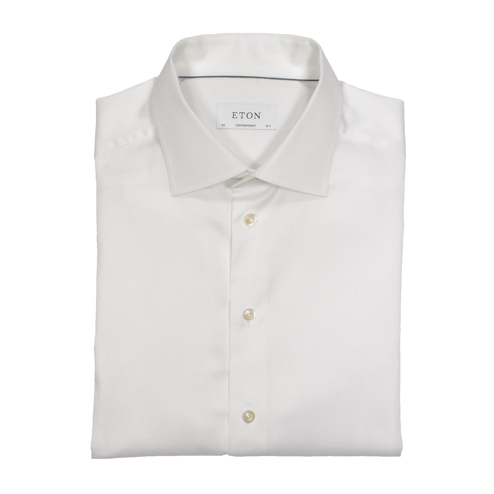 ETON ‘Signature Twill’ White Cotton Contemporary Fit Dress Shirt – 16.5 x 27
