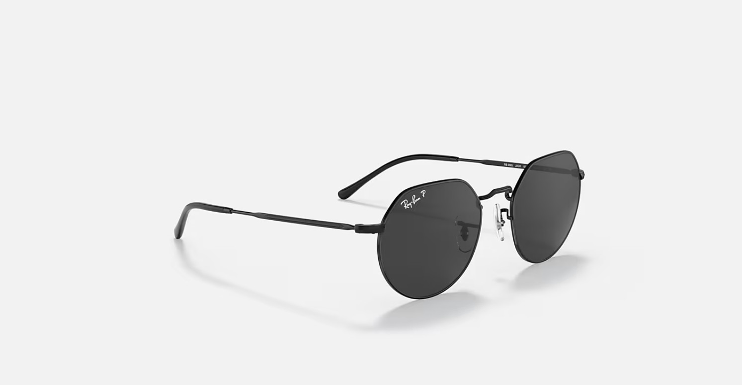 Ray-Ban Jack Polished Black/Black Polarized 53 mm Sunglasses RB3565 002/48 53-20