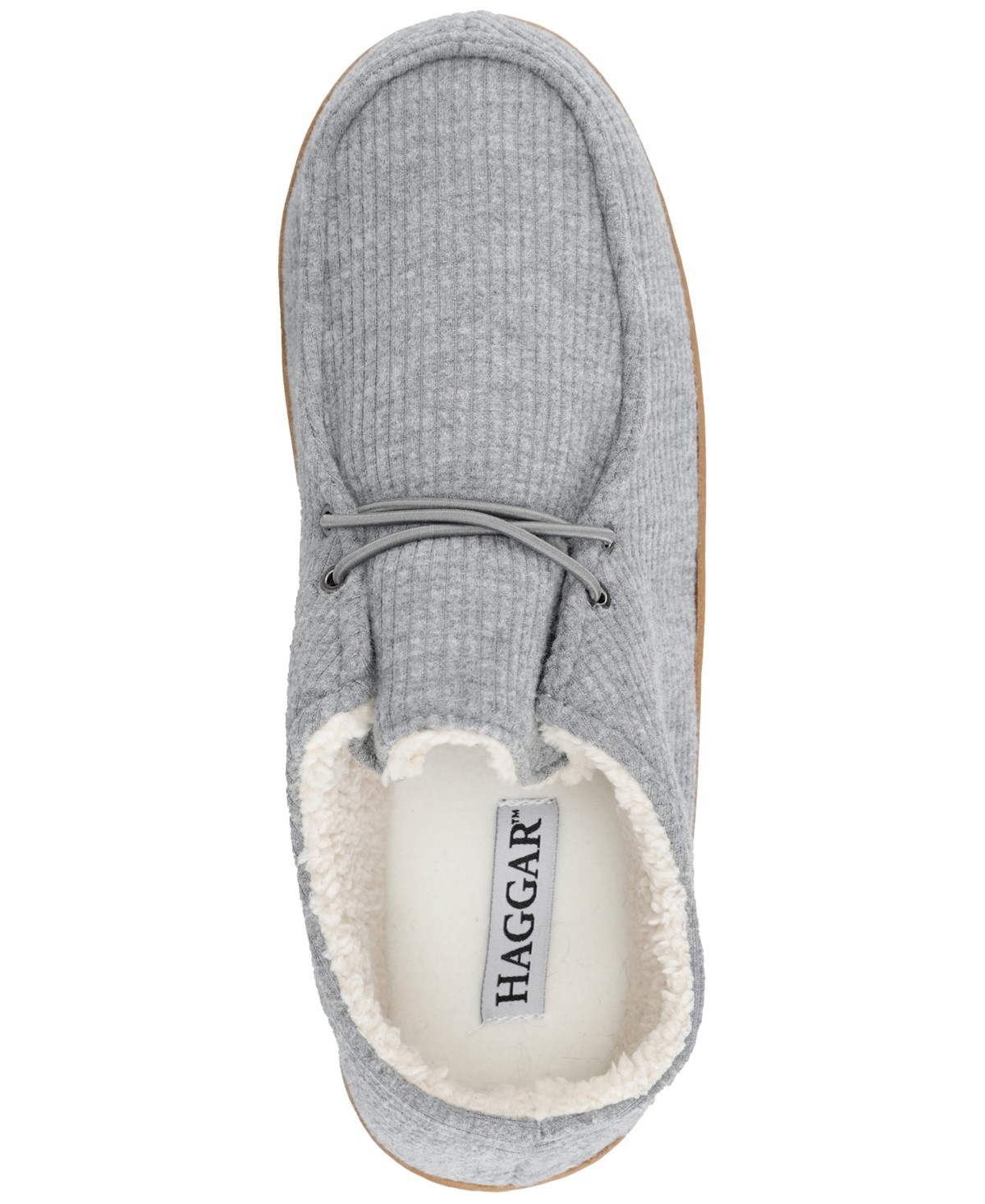 Haggar Men’s Ribbed Fabric Chukka Boot Indoor/Outdoor House Slipper Grey Large