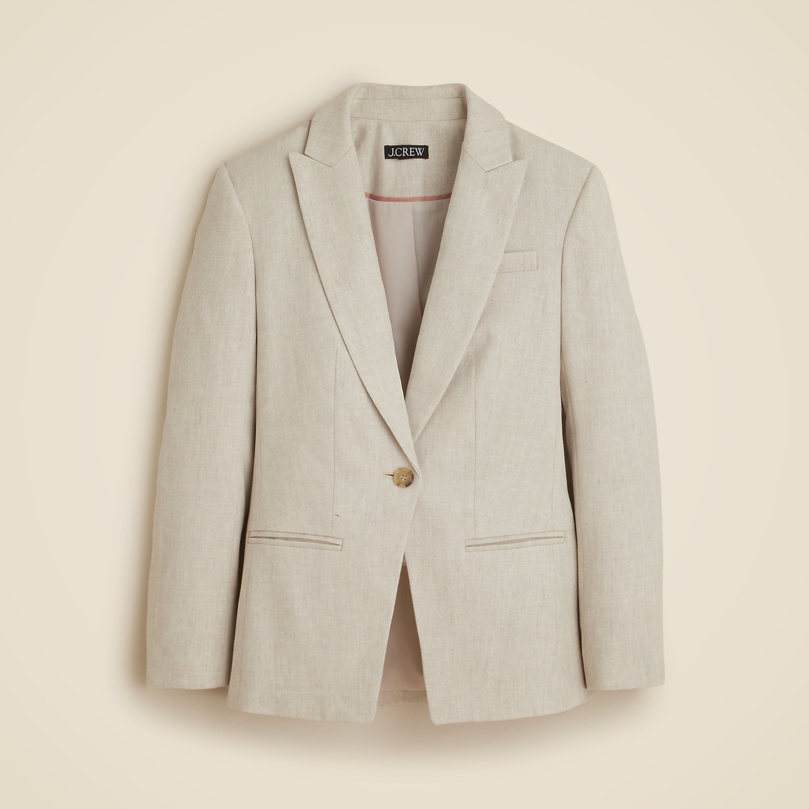 NWT J.Crew Alexandra Blazer in Flax Ivory Stretch Linen Blend Jacket 6