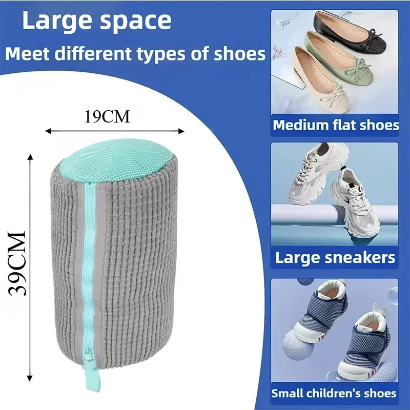 Machine Washable Shoe Washing & Drying Bag with Soft Fiber – Durable Polyester L