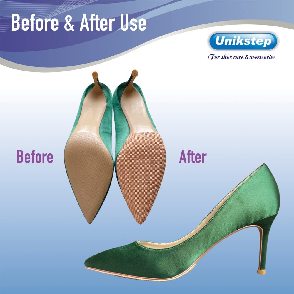 UNIKSTEP 4 Pieces Shoe Sole Protectors, 7.48×4.72″ (19x12cm), Khaki