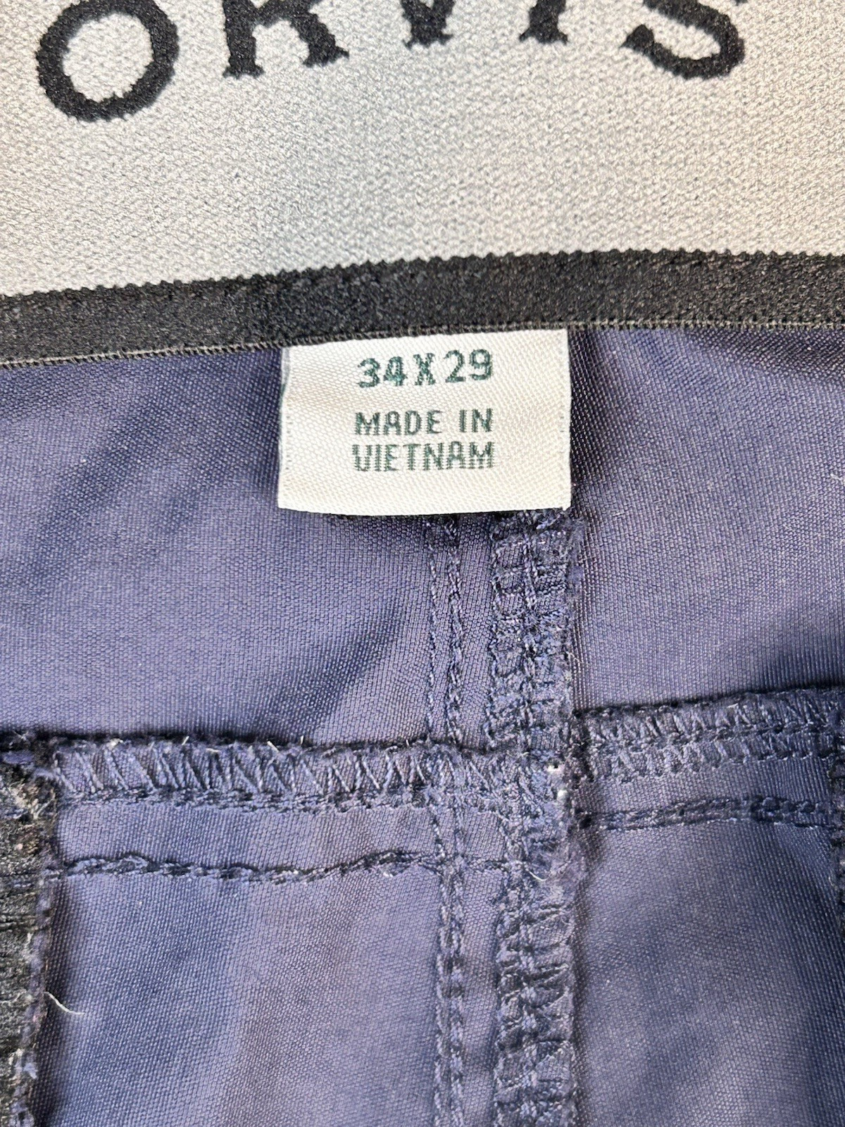 Orvis Tech Performance Pants Mens 34×29 Blue Lightweight Stretch Repels Water
