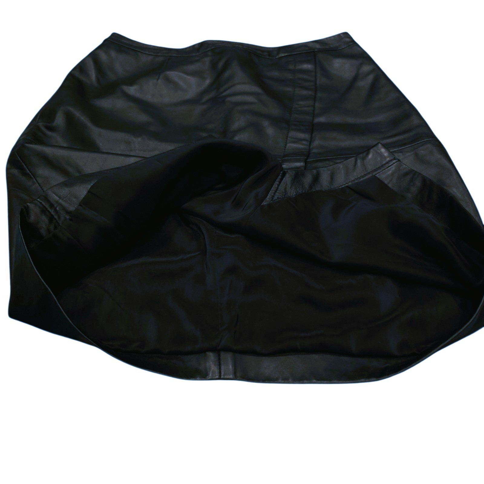 Halogen Leather Pencil Skirt Above-the-Knee with Diagonal Front Seam EUC Size 4