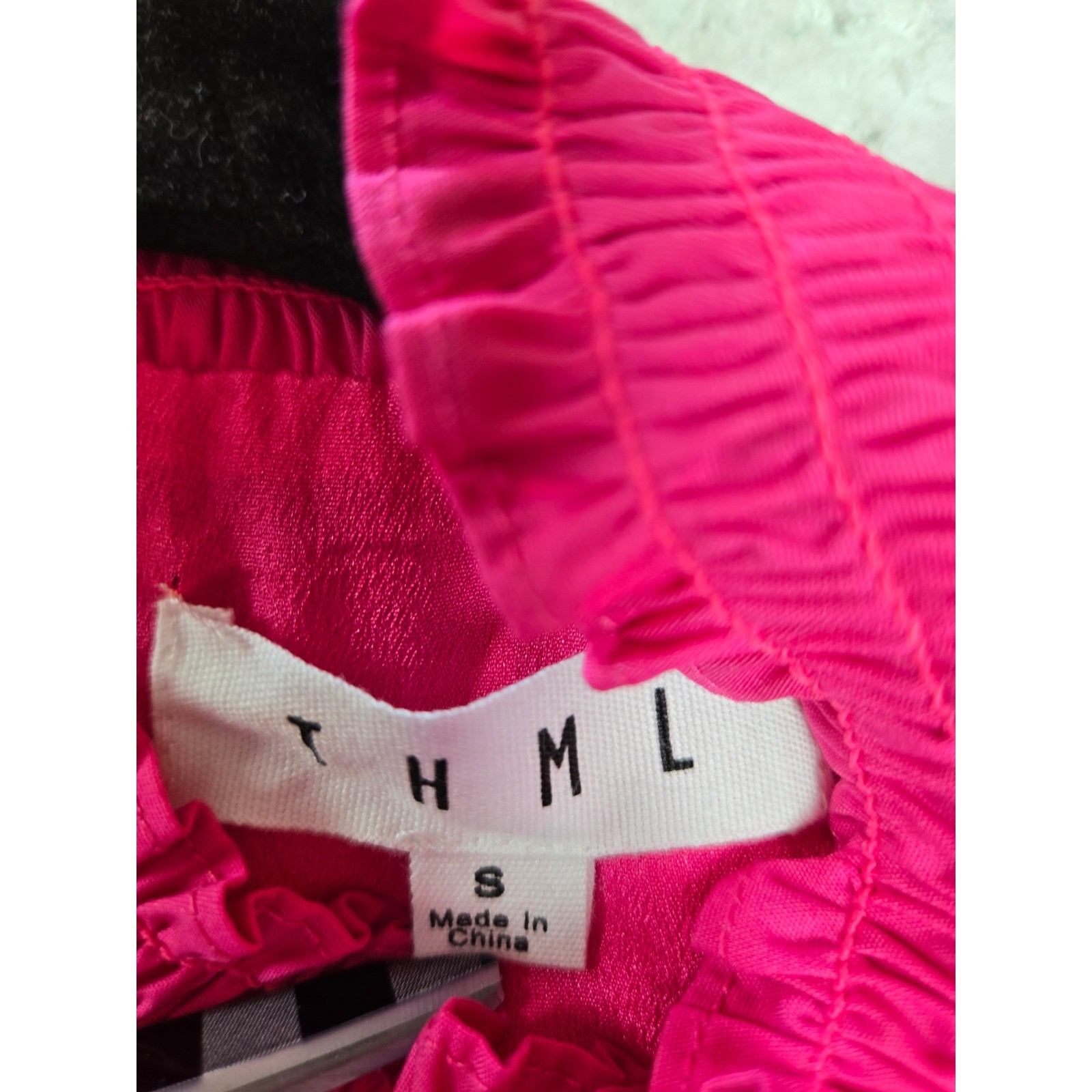 Hot Pink Smocked Mock Neck Ruffle Bubble Hem Top Small Sleeveless Barbiecore