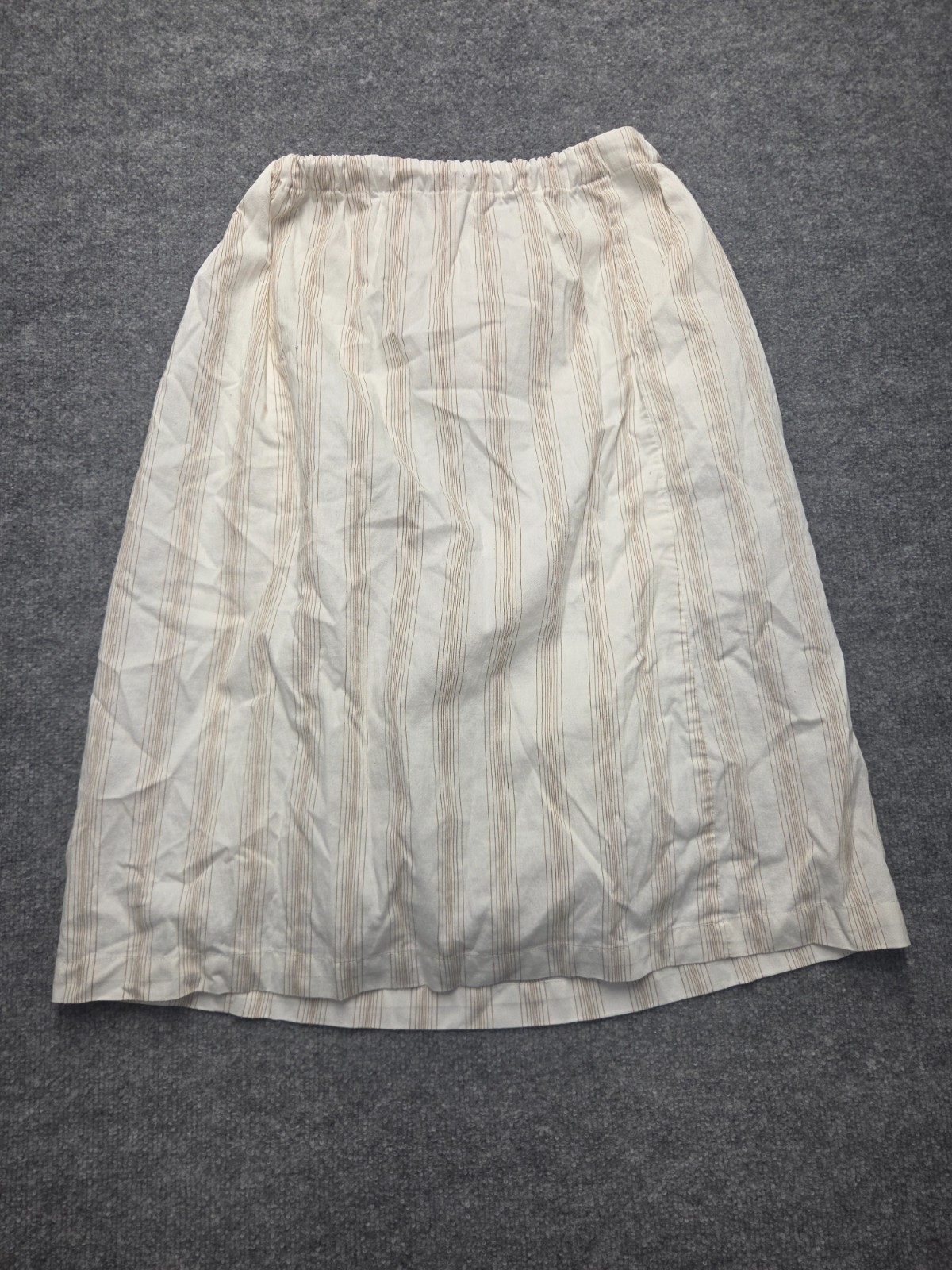 ZARA Skirt Womens Sz 13-14cm Lvory Vertical Stripes 100% Viscose Casual Wear