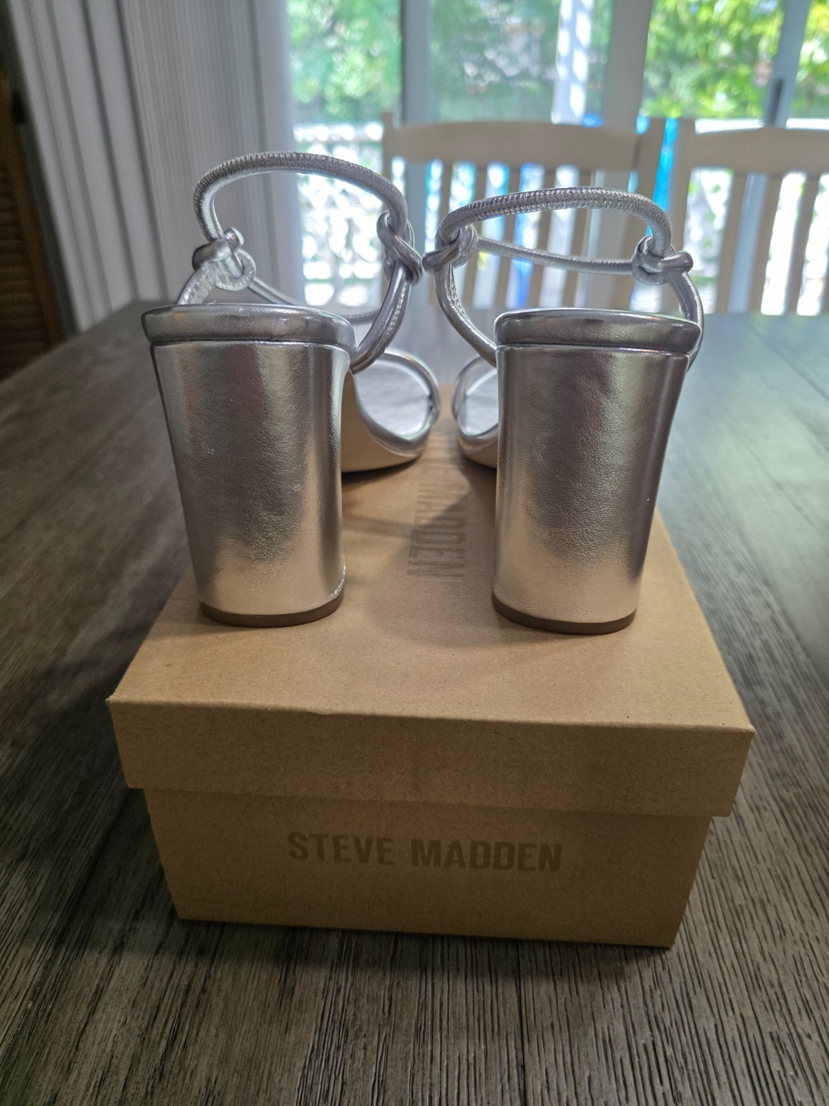 Silver Steve Madden Heals with Ankle Strap | Womens 9 | New with Box