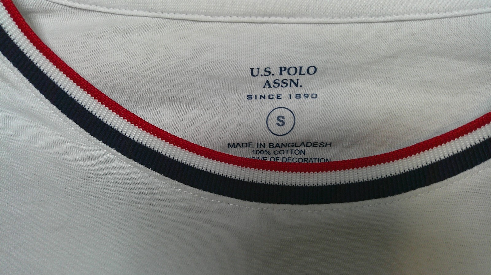 U.S. Polo Assn. Classic White Cotton T-Shirt with Patriotic
