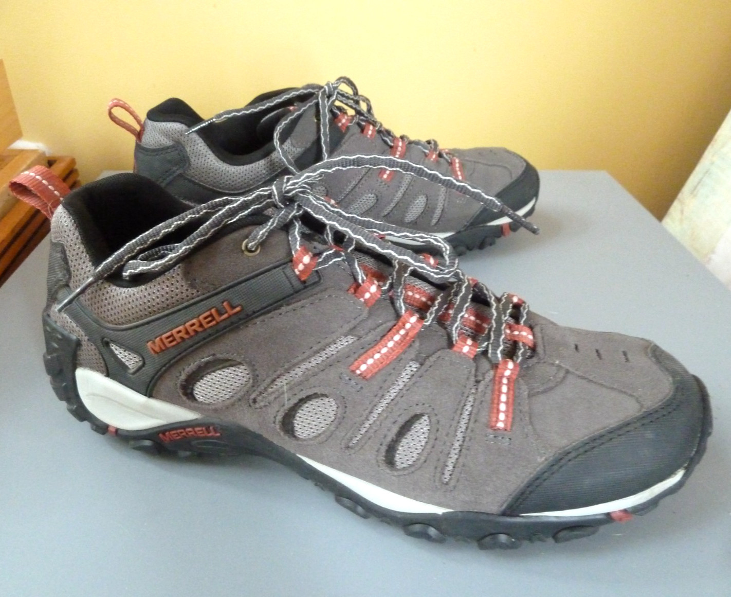 Merrell Mens Shoes Size 11.5 Crosslander 3 Hiking Sneakers Suede Grey J343406C
