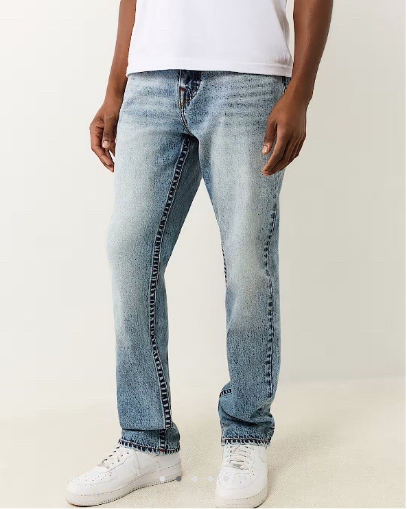 True Religion Ricky Warped Horseshoe Straight Jeans 34×34 **NWT SEALED**