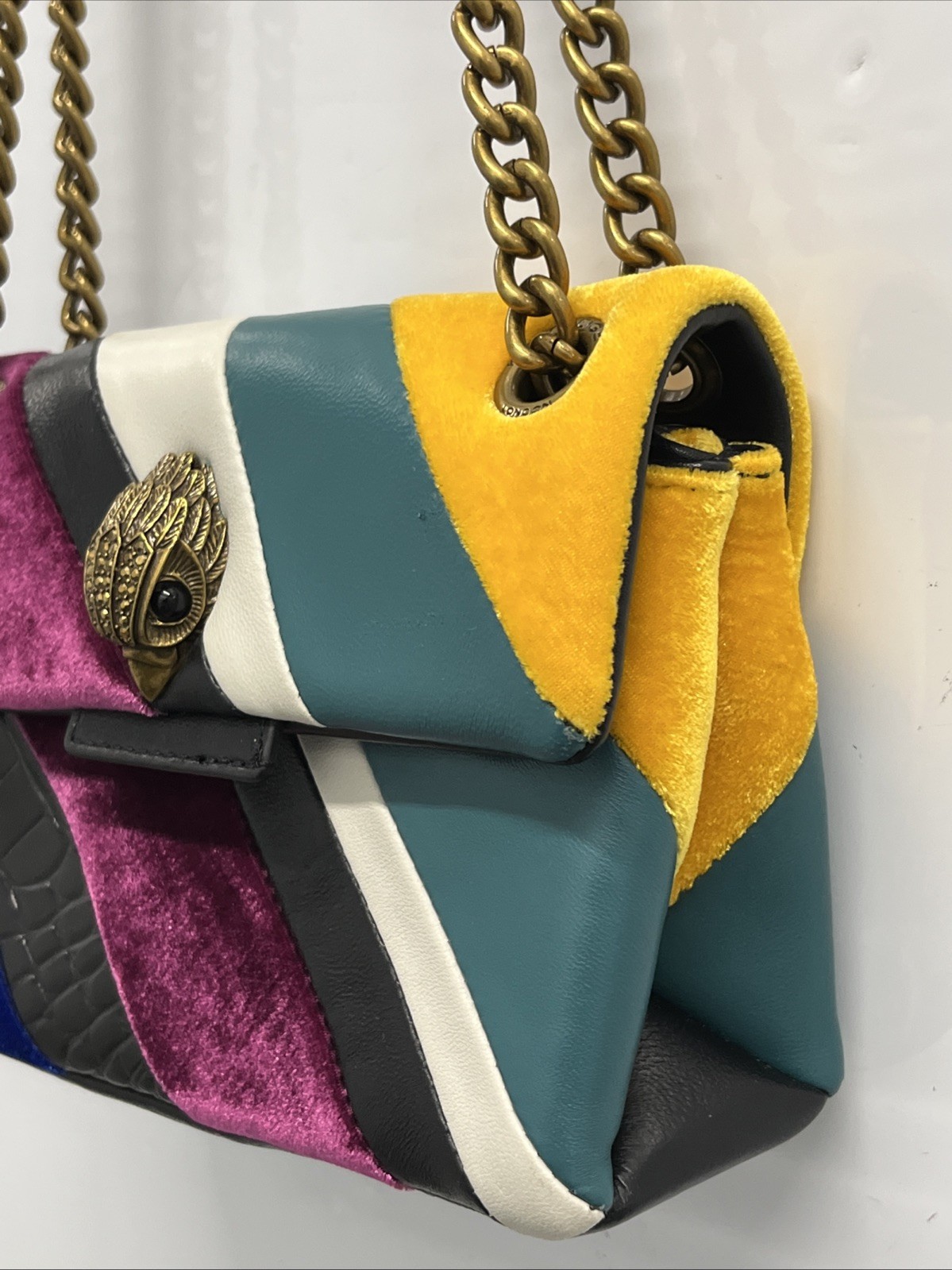Kurt Geiger Multicolor Colorblock Shoulder Bag Gold Chain Strap