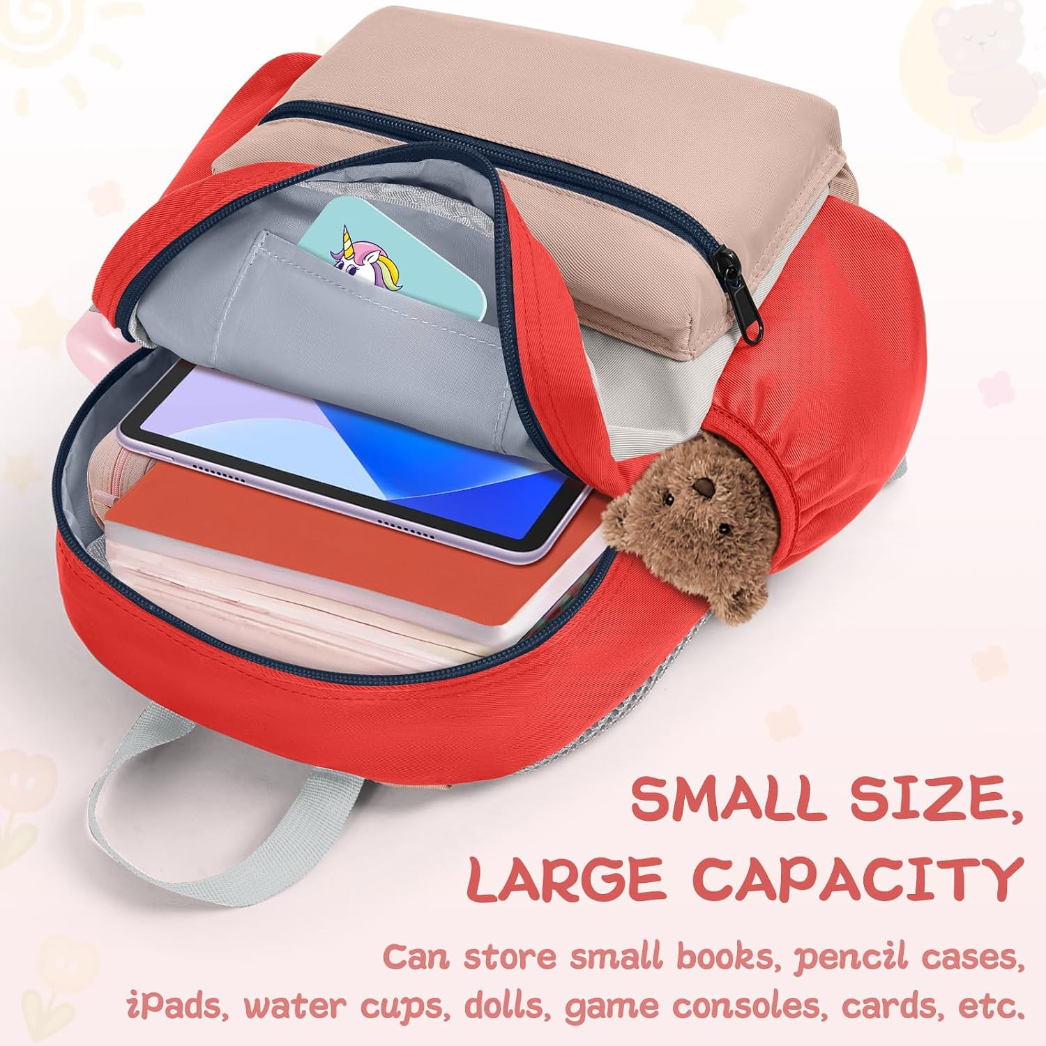 Toddler Backpack for Boys & Girls 1-3 Years, 10.5 Inch Lightweight Kids Bookbag,