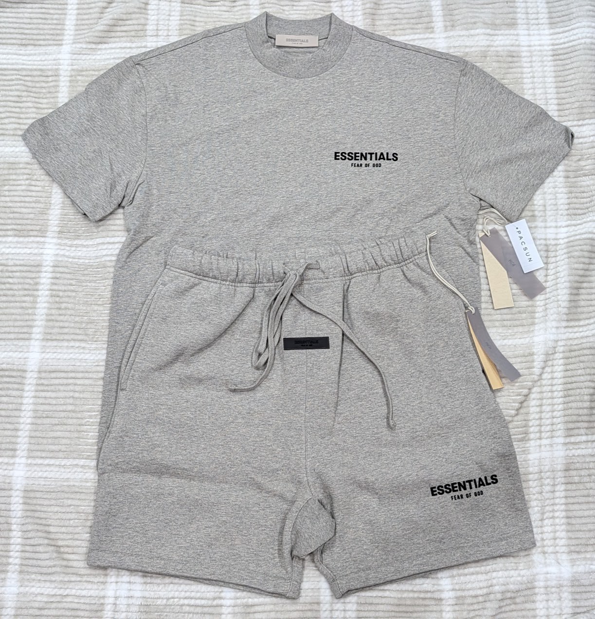 Fear of God Essentials ‘Dark Oatmeal’ Oversized Loose Tee & Short XS Size Set