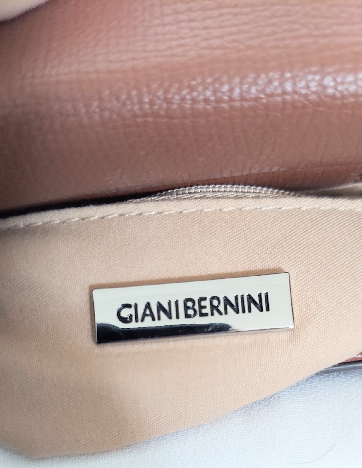 Giani Bernini Saffino Flower Satchel Bag Brown Pink
