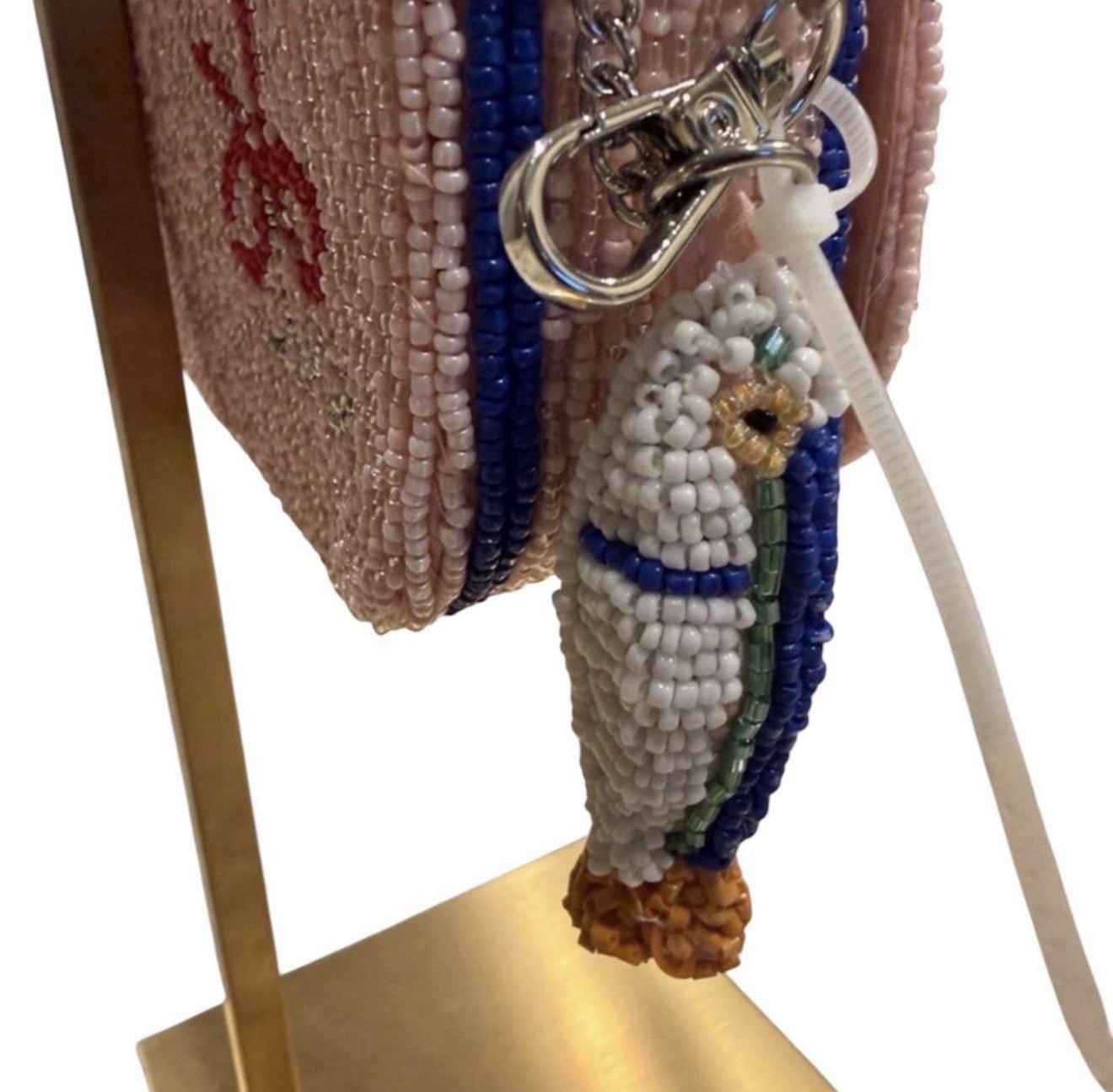 Viral Pink Beaded Sardines Shoulder Bag w/sardine bag charm