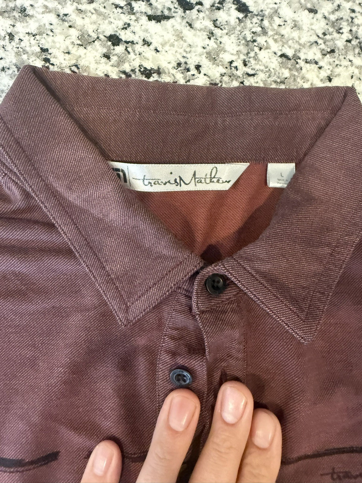 Travis Mathew Golf Polo Maroon w/ Black Stripes Short Sleeve Shirt Men’s Large