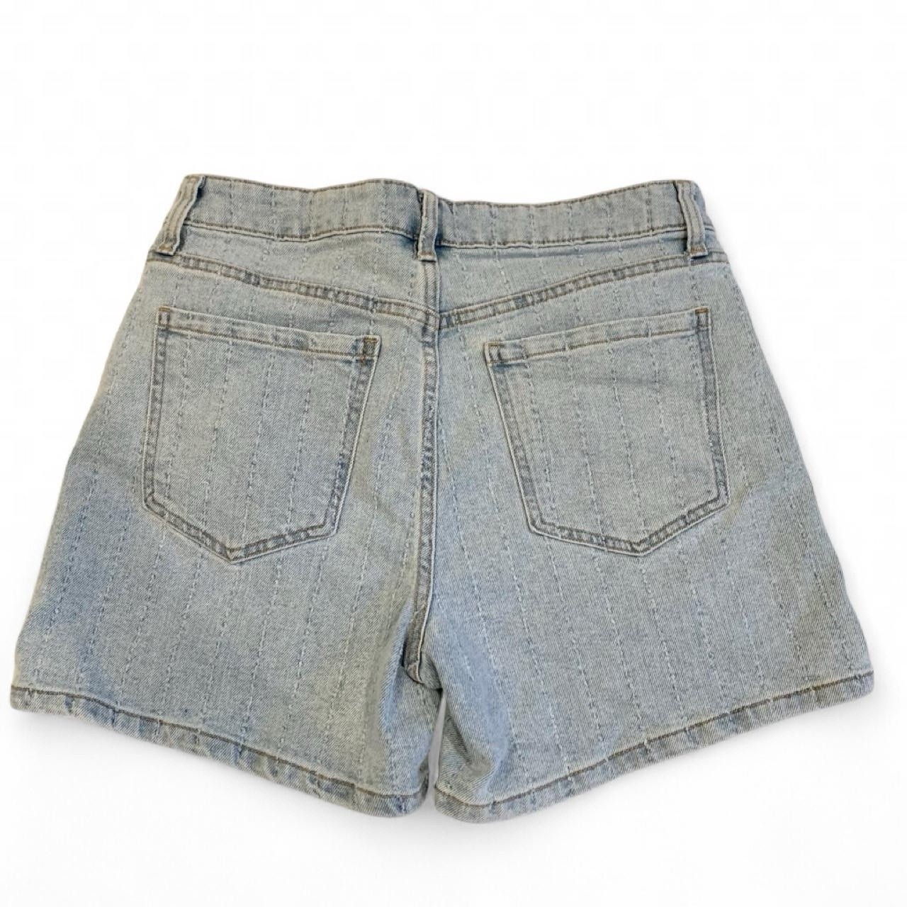 AND NOW THIS Women’s High Rise Light Wash Denim Shorts Blue 28 Cotton 5-Pocket
