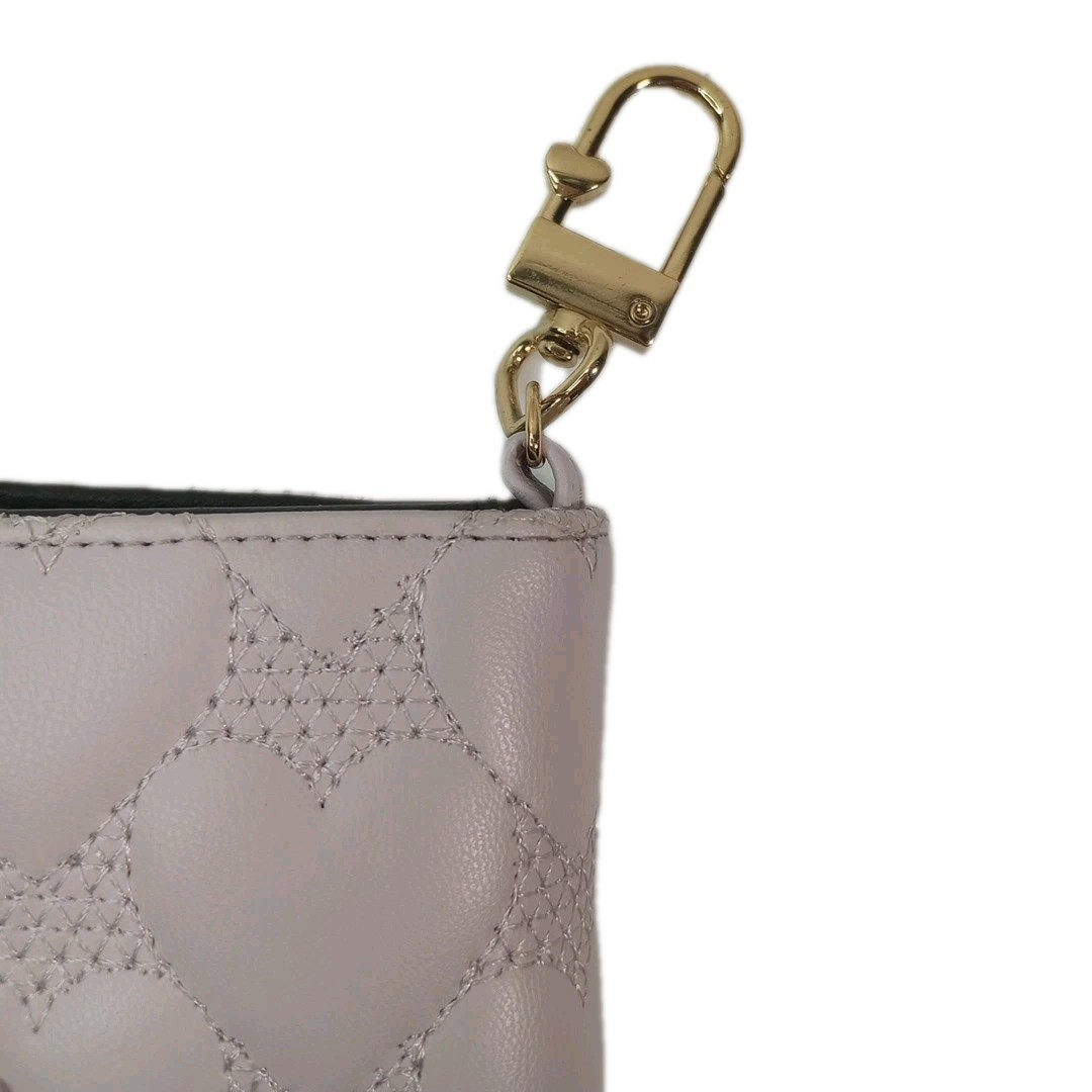 Betsey Johnson Heart XO Wallet Credit Card Case with Key Ring Lavender Purple