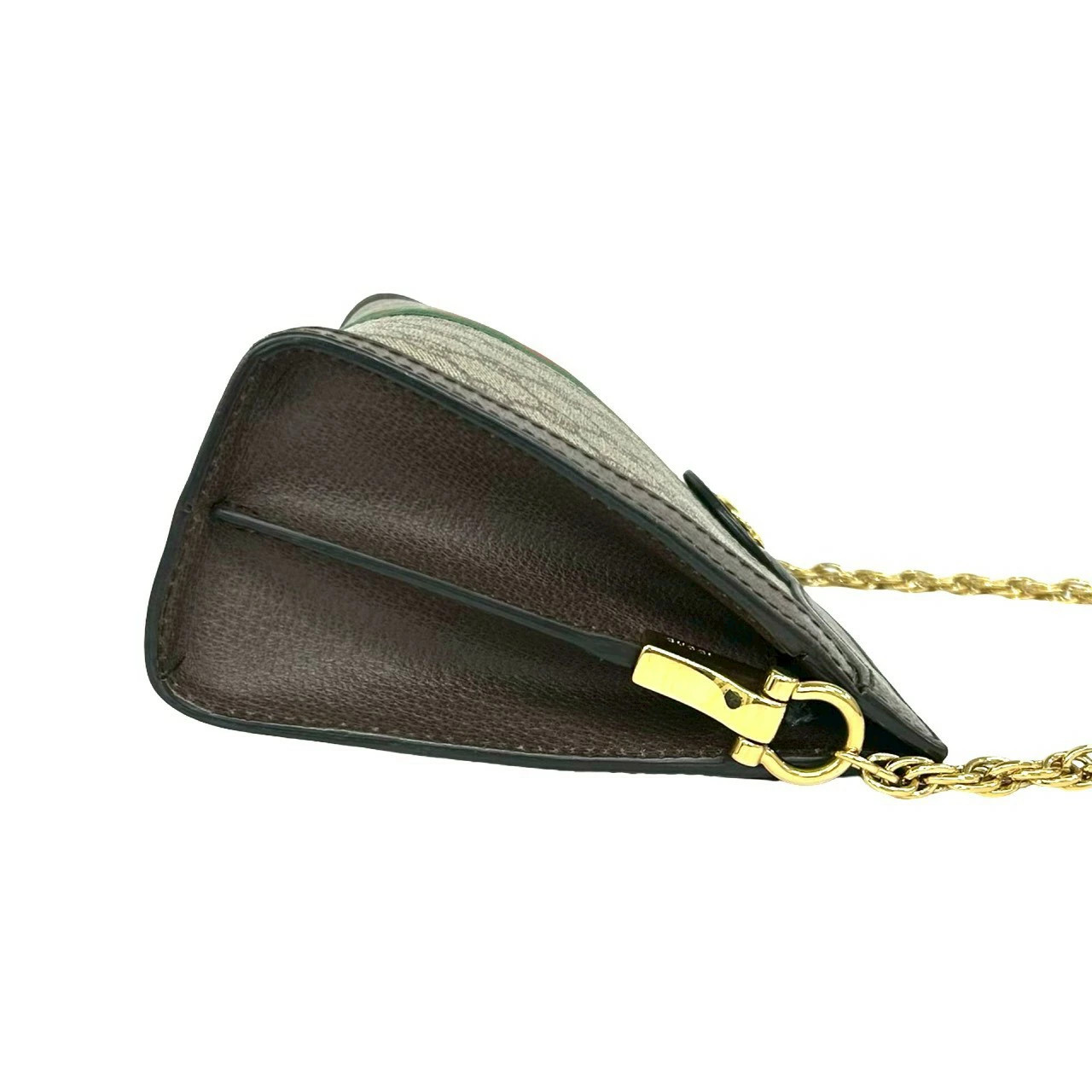 GUCCI Ophidia GG Supreme Small Logo Pattern Leather Chain Shoulder Bag Brown