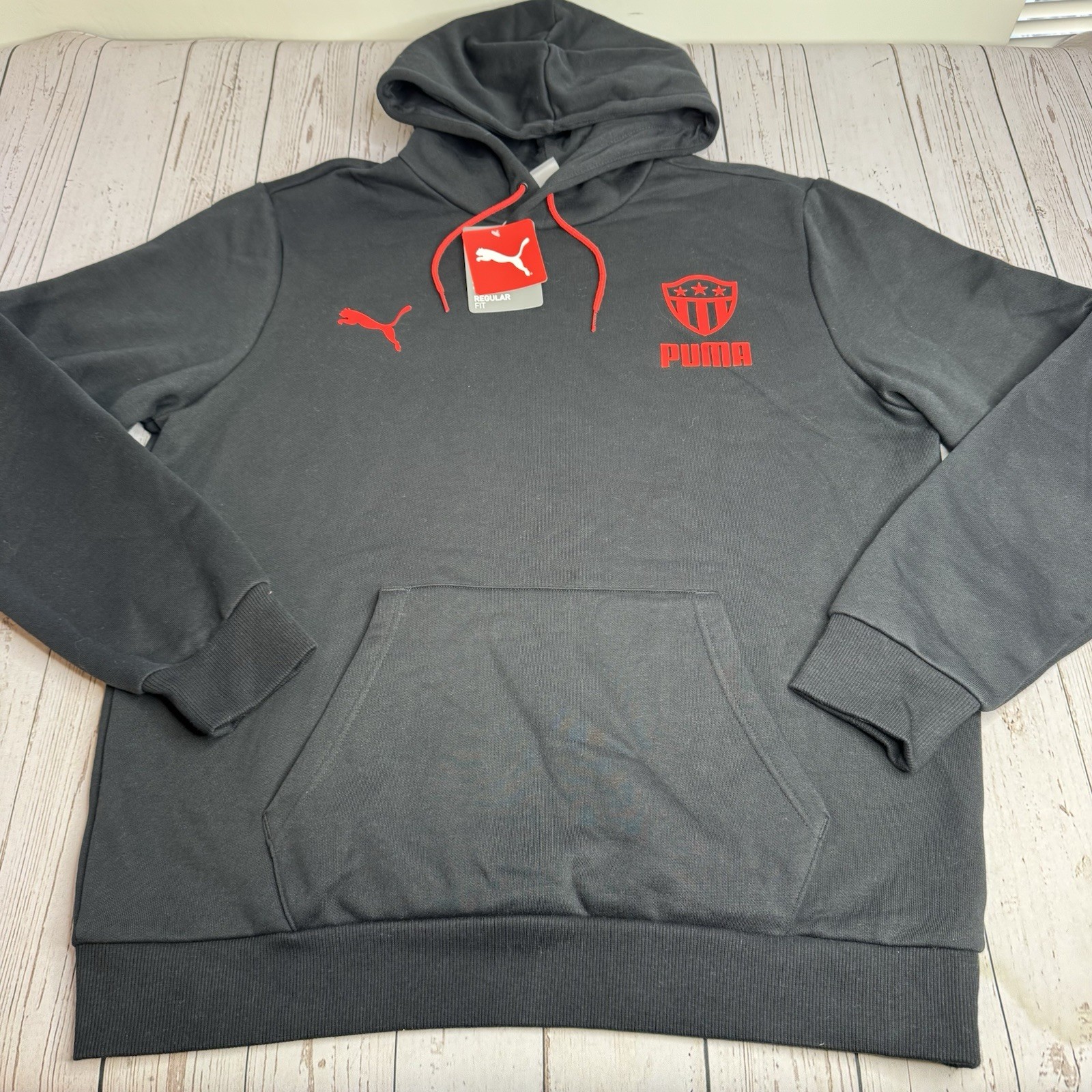 NEW Mens PUMA Midfield Soccer Hoodie Hooded Sweatshirt Black Large NWT