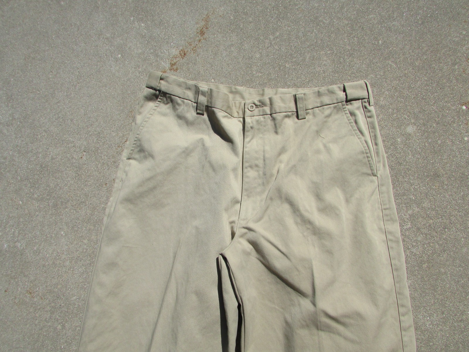 Puritan Brown Tan Pleated Front No Cuff Casual Chino Pants Tag Size 40/32 Cotton