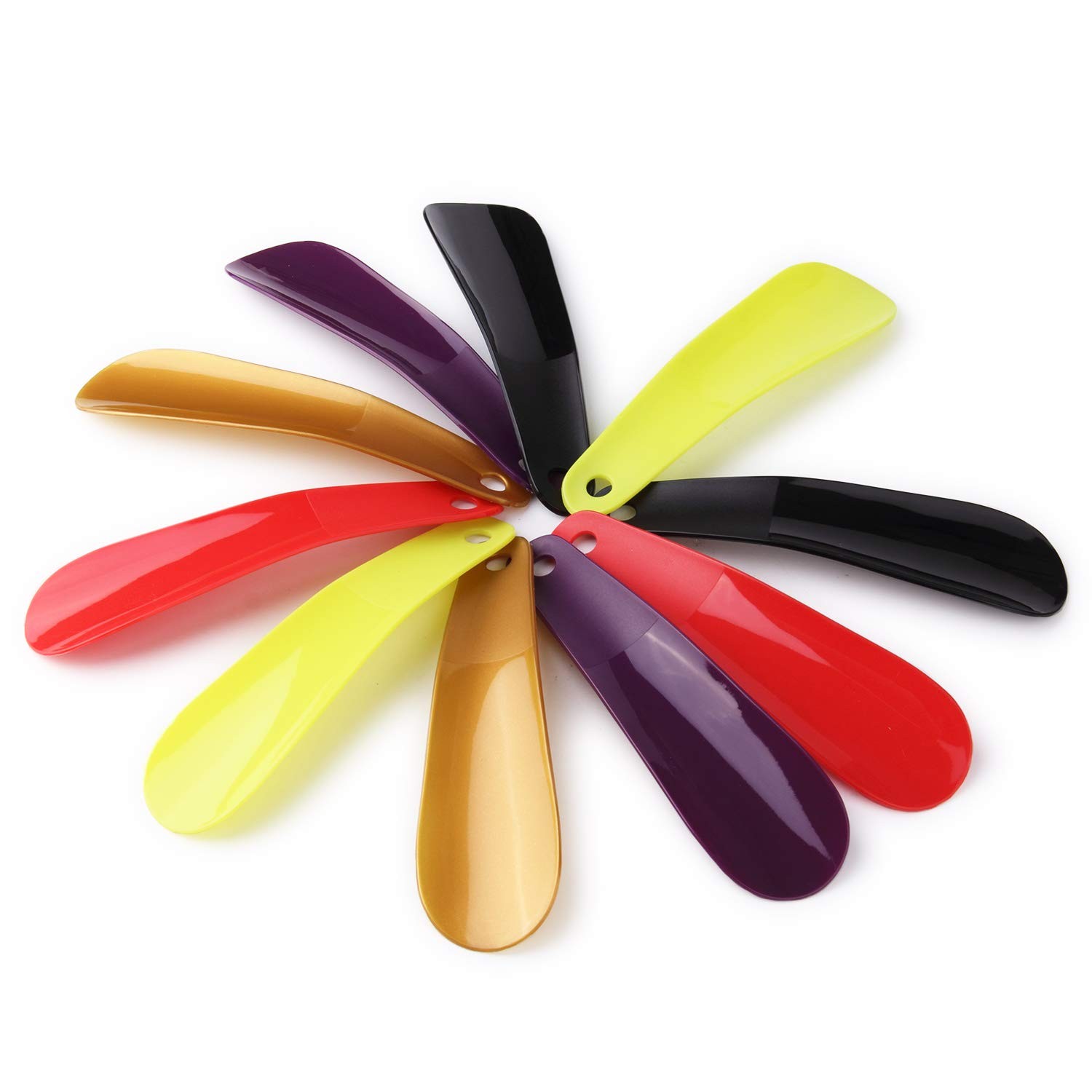Arroyner 10Pcs Plastic 6.3 Inch (Pack of 10), Black, Gold, Purple, Red, Green