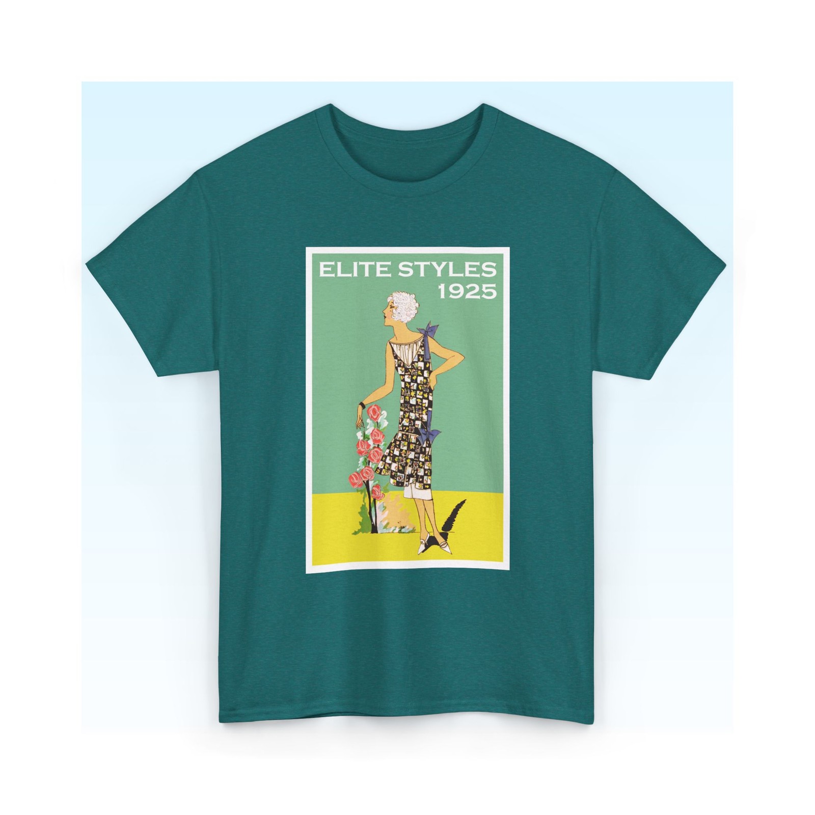 Elite Styles 1925 Art Deco Fashion T-Shirt, Vintage Flapper Tee S-5XL