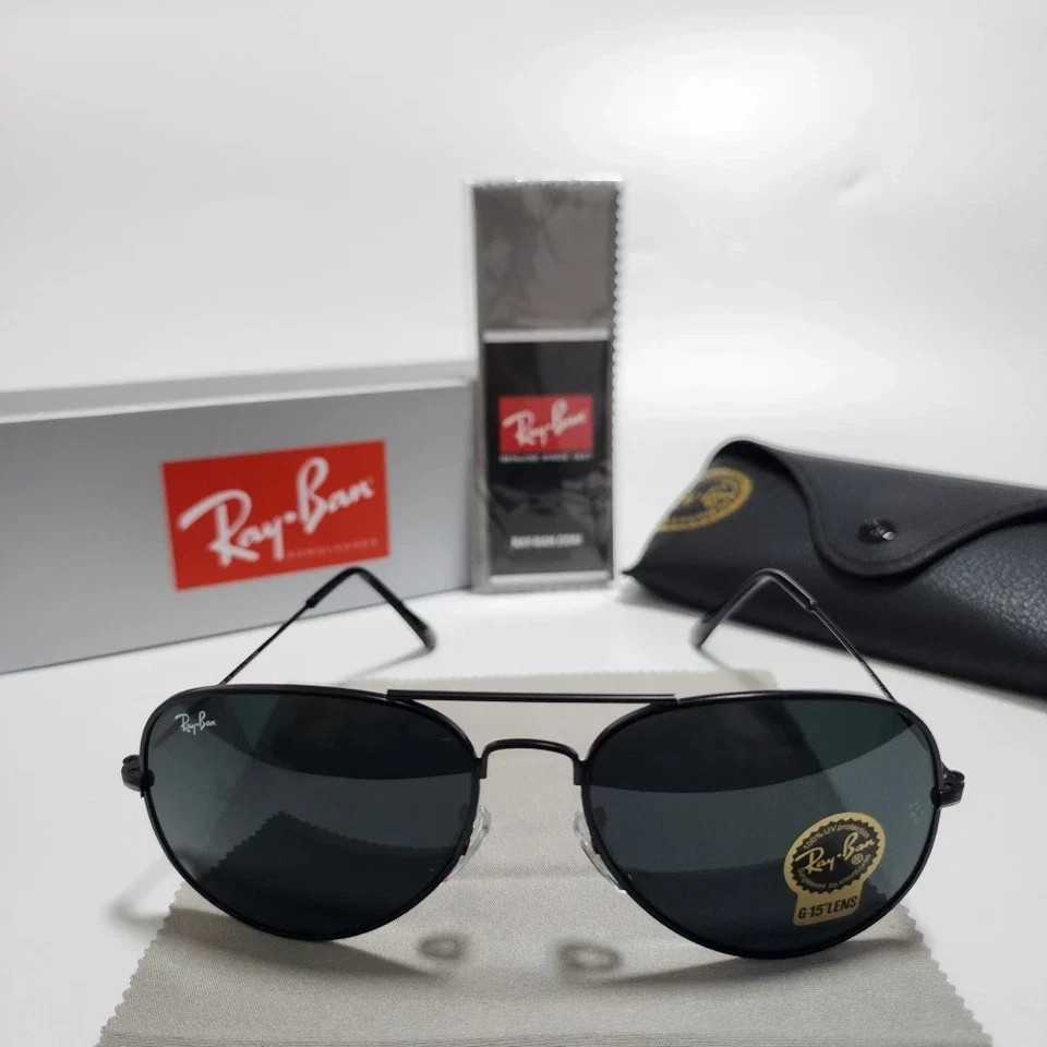 Ray-Ban RB3025 Aviator Sunglasses W0879 Gunmetal Frame Grey Lens 58mm New