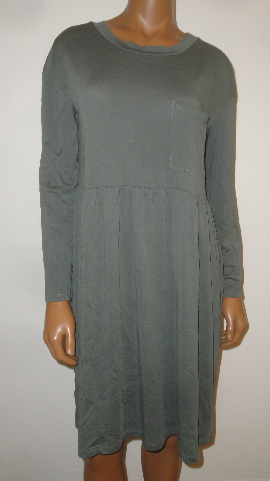 LIME N’ CHILI Casual Shirt Dress,Stretchy,Silky Stretch,Pocket,Olive Green,M