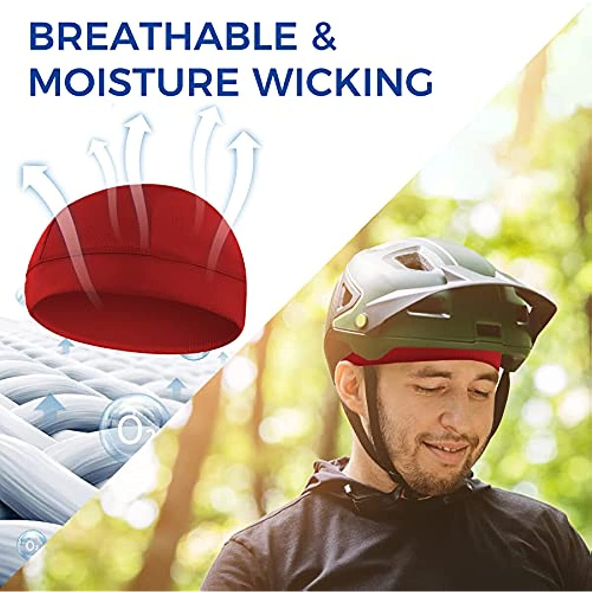 Moisture Sweat Wicking Cooling Bald Dome Skull Cap Helmet Liner Sport Beanie Hat
