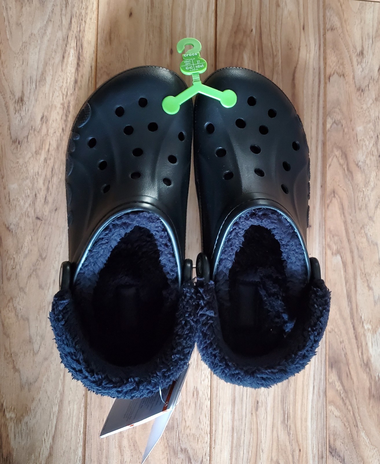 NWT Crocs Adult Baya Lined Fuzz Strap Clog Slippers US M9/W11 NEW