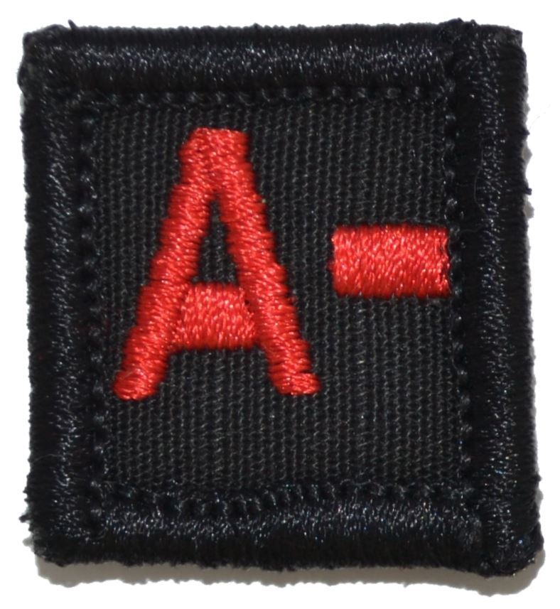 Blood Type – 1×1 Military/ Patch Hook Backing (All Blood Types) Army