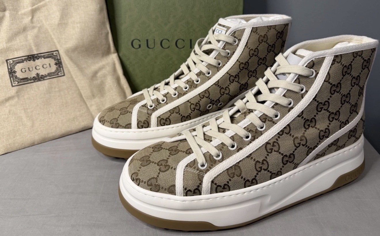 Gucci Tennis 1977 High-Top GG Sneakers Men’s Size 10 (US 10.5) Authentic
