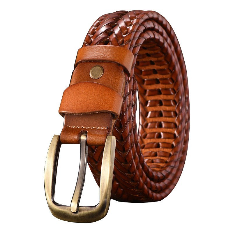 Braided Belts 5 Colors Genuine Leather 49″ x 1-1/2″ Casual Woven Jeans Dress NEW