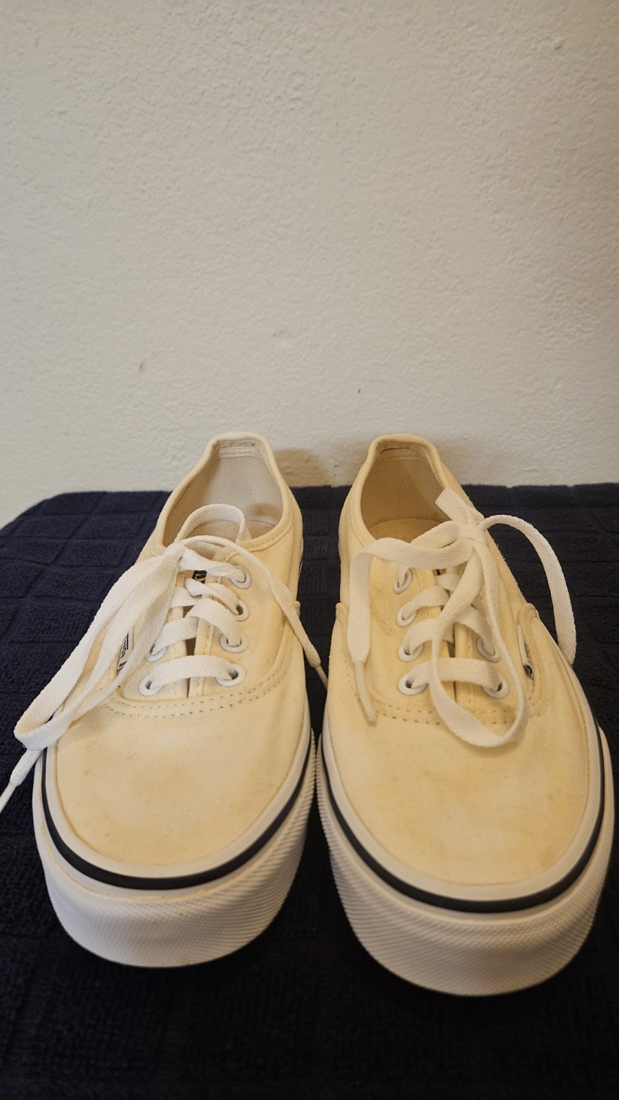VANS Beige Canvas Low Top Solid Lace-Up Sneakers Women’s US 6.5