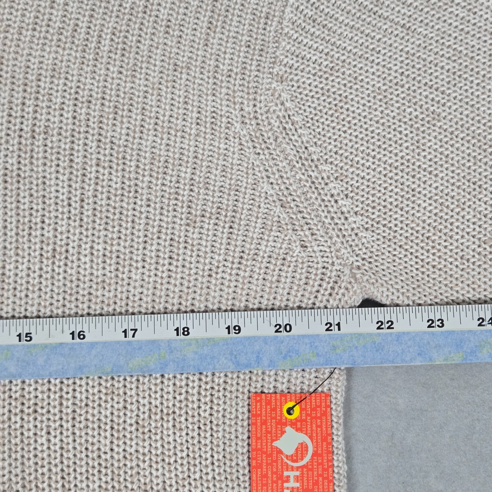 Hallstatt Men’s Shaker Sweater Size L Cloud Gray Long Sleeve Cotton Blend