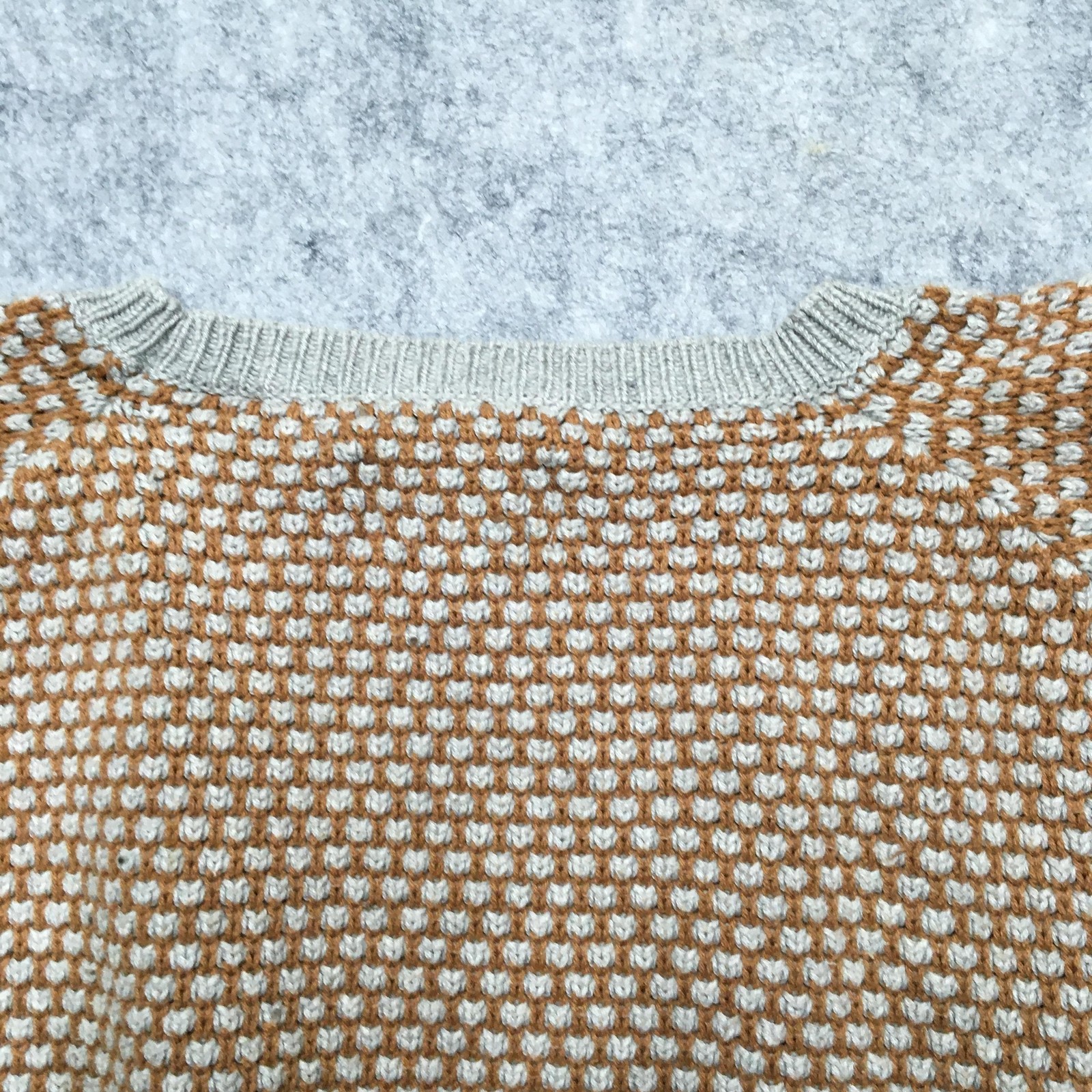 Levi’s Made & Crafted Sweater Mens Small Gray Tan Cashmere Blend Waffle Raglan