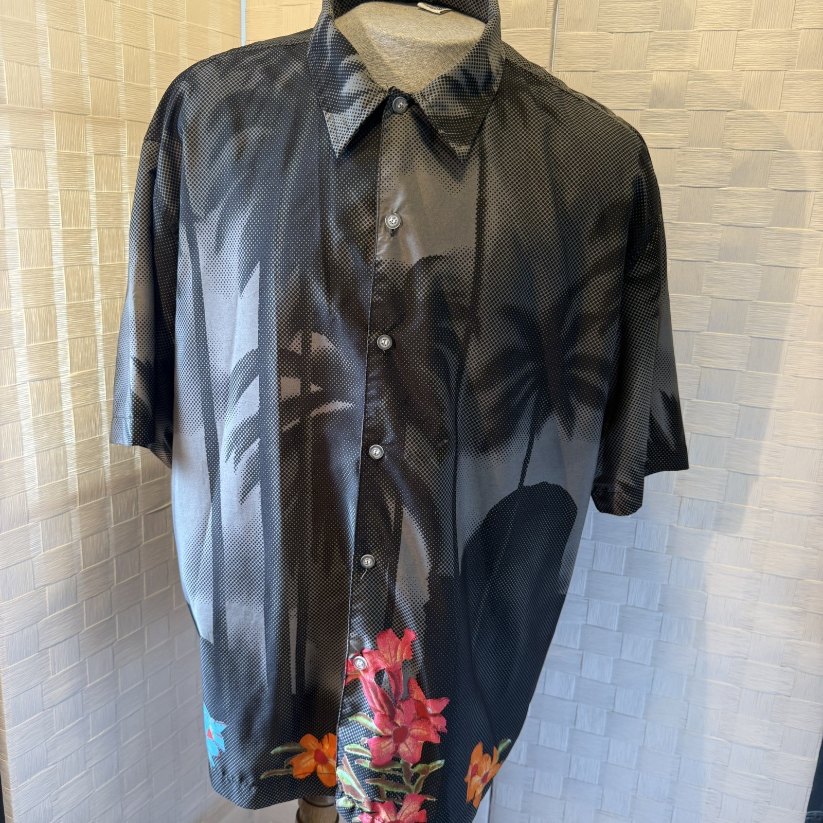 Arizona Men’s XL Floral Short Sleeve Button Collar Hawaiian Shirt B