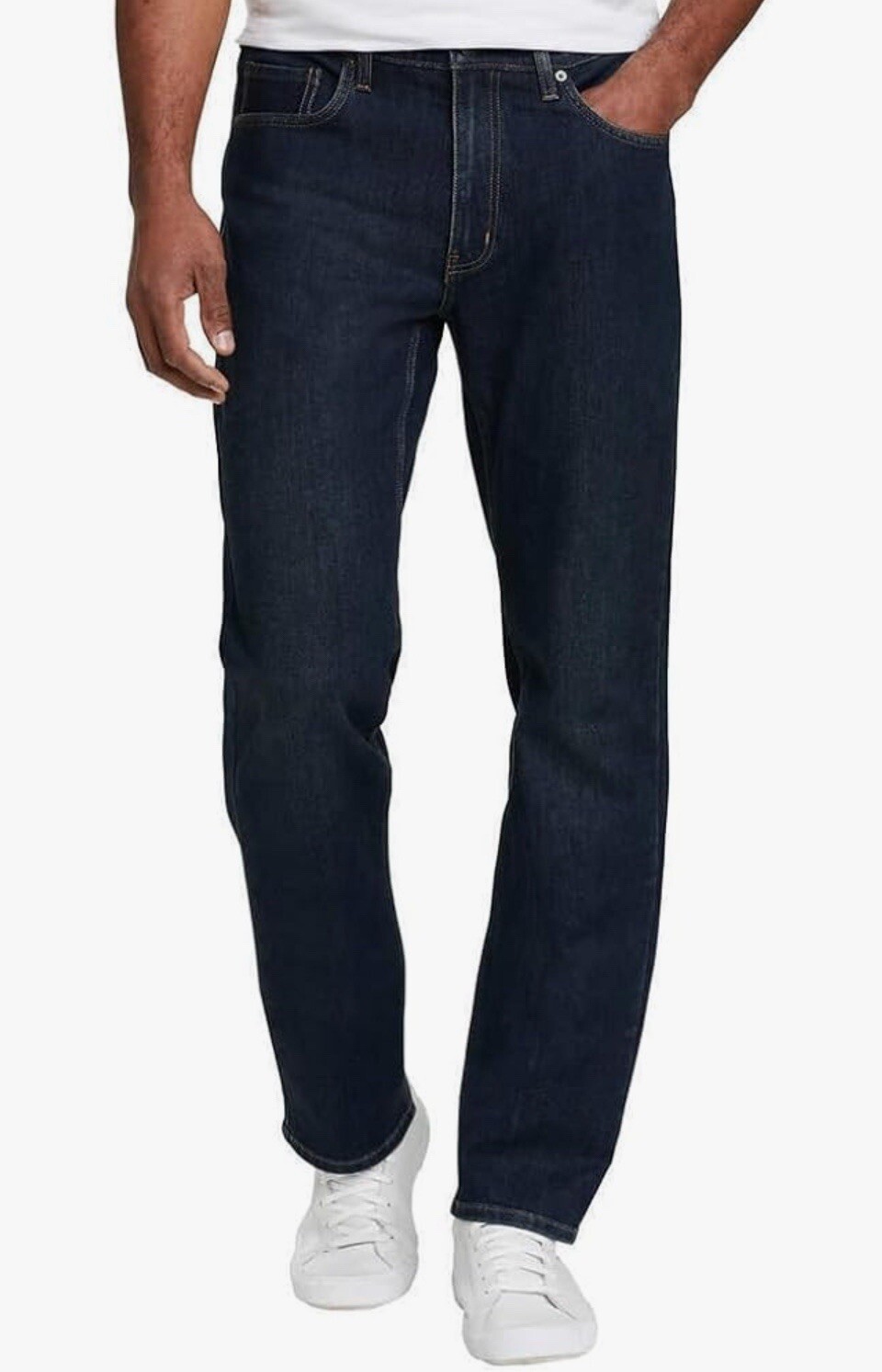 Eddie Bauer Men’s Classic Straight Fit Stretch Denim Jeans, Dark Blue, 30 X 29..