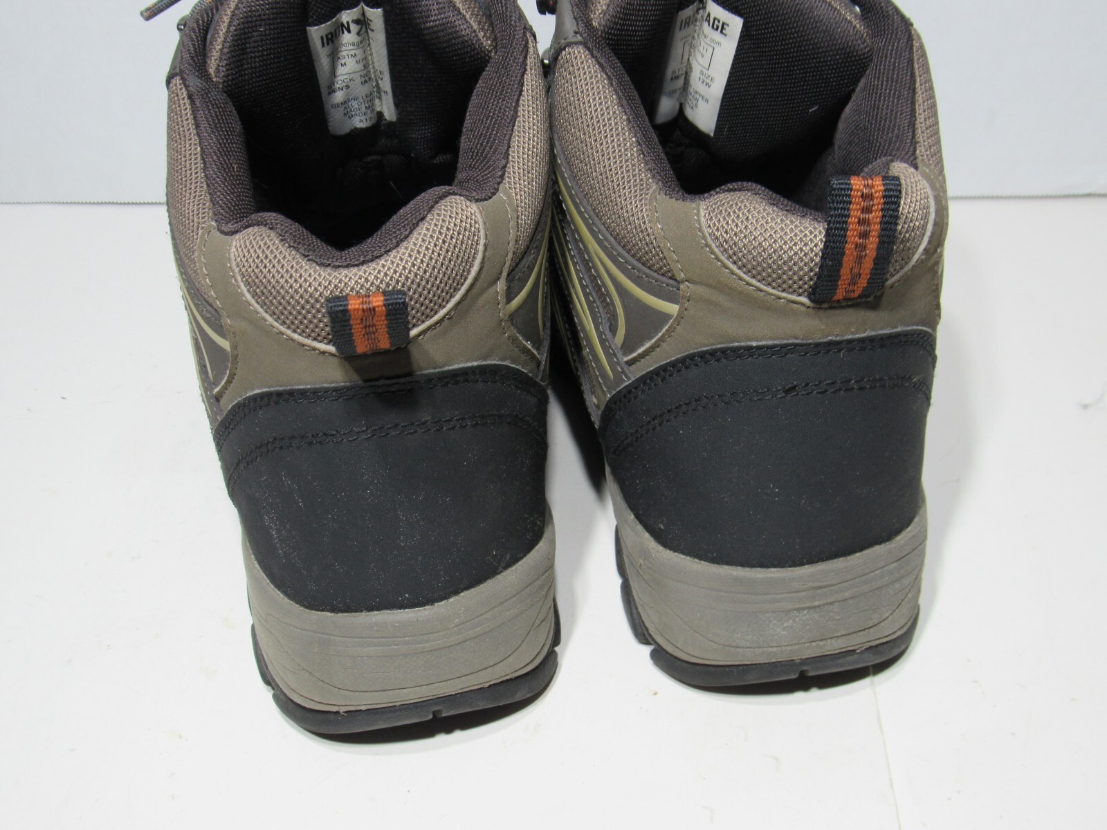 IRON AGE Steel Toe Boots Mens 12 W Leather Work Waterproof Brown IA5200 ASTM